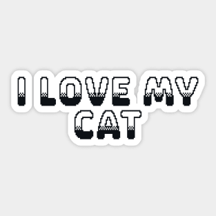 I Love My Cat Classic Video Game Graphic Black Sticker